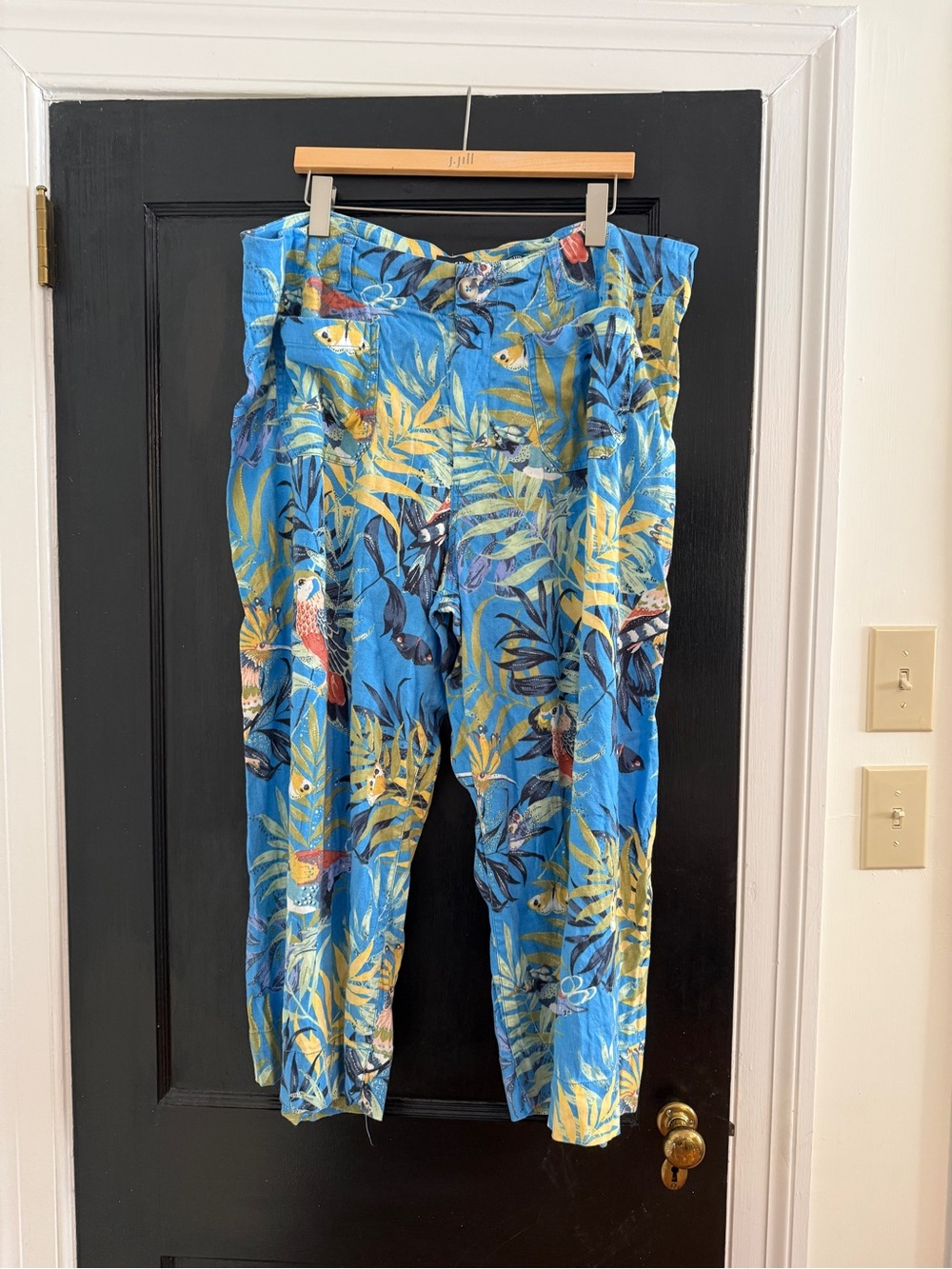 Anthropologie Maeve Collette Tropical Print Cropped Pants